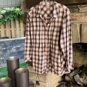 J Jill Plaid Button Down Large Petite